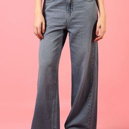 LIMEROAD Women Wide Leg Mid-Rise Light Fade Jeans-image-68