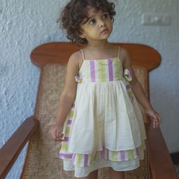 MIRALI Girls Checked A-Line Dress-image-77