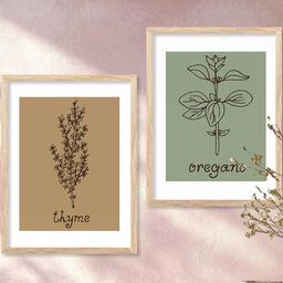 WALLLANE Brown & Green 2 Piece Wood Abstract Wall Paintings-4