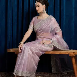Anouk Net Embellished Beads and Stones Party Saree image 4