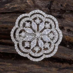 Kushal's Fashion Jewellery Rhodium-Plated Cubic Zirconia-Studded Finger Ring-image-10