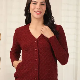 Cayman Women Cable Knit Woollen Cardigan-image-52