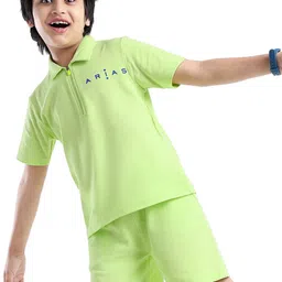 ARIAS By LARA DUTTA Boys Printed Polo Collar Pure Cotton T-shirt With Shorts-picture-15