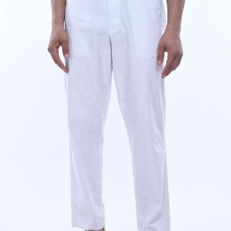 Tailoraedge Men Striped Relaxed Trousers-image-63
