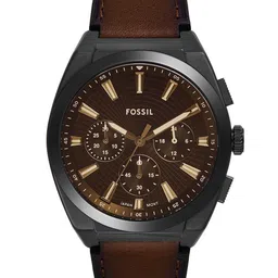 Fossil Men Dial & Leather Straps Analogue Watch FS6108-12