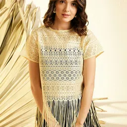 Chemistry Fringed Lace Top-image-26