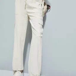 max Women Regular Fit Cargos Mid-Rise Trousers-image-19