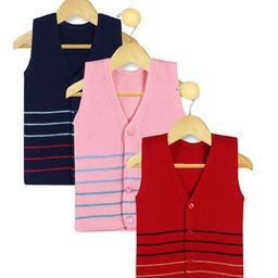 KNITCO Unisex Kids Striped Sweater Vest-image-36