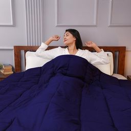 Sleepstore Blue & White Single Reversible Comforter Queen Size bed-image-20