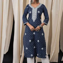 Anouk Women Polka Dot Embroidered Thread Work Kurta-54