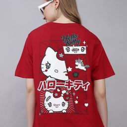 Free Authority Hello Kitty Printed Pure Cotton Oversized T-Shirt-picture-22