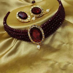 Gyaan Jewels Artificial Stones And Beads Studded & Beaded Jewellery Set-image-86