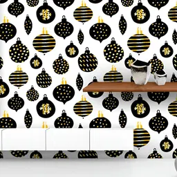 ArtzFolio Printed UV-Resistant Anti-Bacterial Repeating Christmas Baubles Peel & Stick Wallpaper-image-75