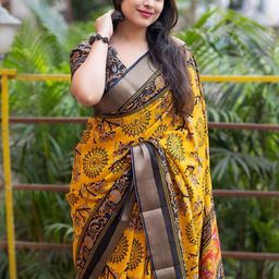 DIVASTRI Ajrak Block Zari Saree image 2