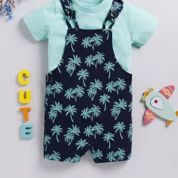 MIMINO Girls Conversational Cotton Dungaree With T-Shirt-image-77