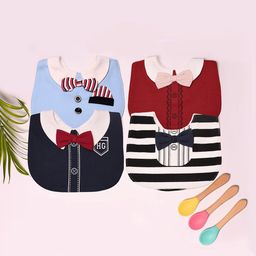 The Little Lookers Infant Pack Of 2Bow Tie Printed Bib-31