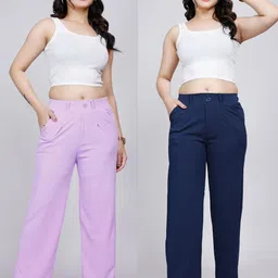 NUCOUTHS Women Pack Of 2 Original Mid-Rise Trousers-picture-44
