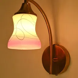 1ST TIME Pink & White Printed Glass Cylinder Decorative Wall Lamp-picture-44