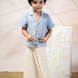 MIRALI Boy's Checked Cuban Collar Cotton Casual Shirt-image-64