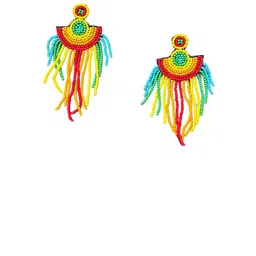 UnfoldSelf Handcrafted Geometric Shaped Artificial Beads Drop Earrings image 2