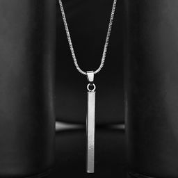 Voylla Men Rhodium-Plated Eclipse Sleek Pendant With Chain-51