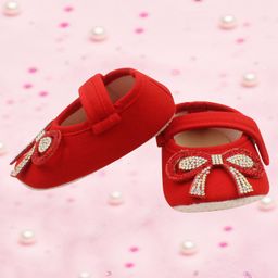 Coco Candy Studded Bow Detailing Booties - Red image 5