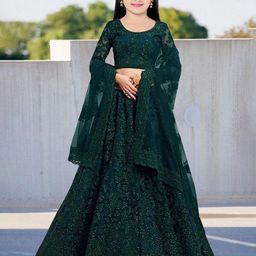FULPARI Girls Embroidered Semi-Stitched Lehenga & Unstitched Blouse With Dupatta-picture-45