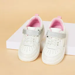 Pantaloons Junior Girls Perforations PU Sneakers-picture-43