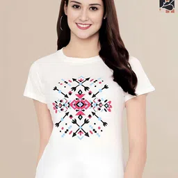 Mast & Harbour Women Typography 2 Printed Applique T-shirt-picture-1