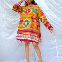 Chidiyaa Ethnic Motifs Fit & Flare Dress-image-9