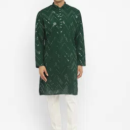 Devyom Men Embroidered Regular Thread Work Kurta with Pyjamas-picture-42