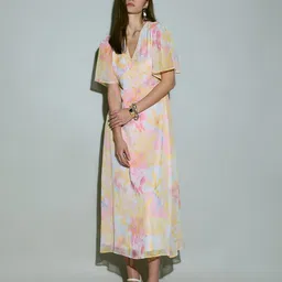 Vero Moda WomenFloral Print Flared Sleeve A-Line Maxi Dress-picture-31