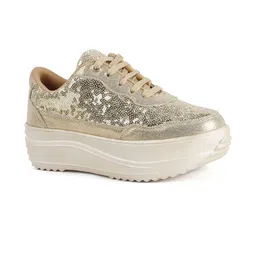 VENDOZ Women Glittery Lightweight Party Sneakers With Western - Embellished-picture-19