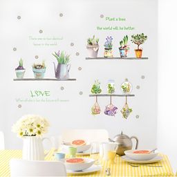 INDIAN ROYALS Blue & Yellow Potted Plant Printed Self-Adhesive & Durable Wall Sticker-image-38