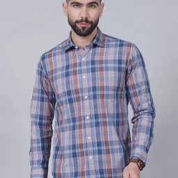 Cantabil Men Original Tartan Checks Checked Casual Shirt-picture-1
