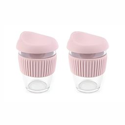 Baskety Pink Solid Glass Glossy Mugs Set of Cups and Mugs-14