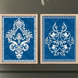 WALLLANE Blue 2 Piece Wood Abstract Wall Paintings-picture-36
