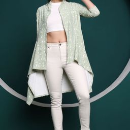 Zicada Printed Longline High-Low Open Front Shrug image 2