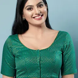 VAMAS - THE DESIGNER BLOUSES Round Neck Saree Blouse-picture-21