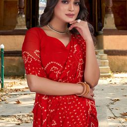Mitera Women Bandhani Pure Georgette Bandhani Saree-picture-15