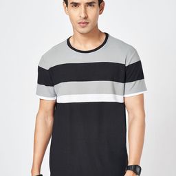 SF JEANS by Pantaloons Men Striped Round Neck Cotton Slim Fit T-shirt-image-58