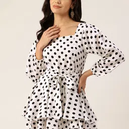 Sleek Italia Women Polka Dots Printed Playsuit-32