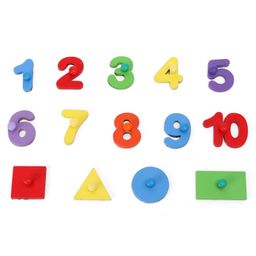 anindita toys Anindita Wooden Numbers 1 to 10 & Shapes Puzzle Multicolor - 14 Pieces image 5