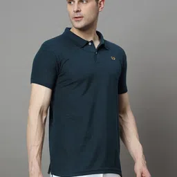 HUSHBUCKS Men Polo Collar Applique T-shirt-image-42