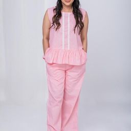 Kook N Keech Lace Round Neck Top With Palazzo Co-Ords-image-45