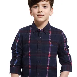 RARE ONES Boys Button-Down Collar Checked Cotton Casual Shirt-image-42