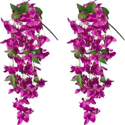 Nutts Purple 2 Pieces Hanging Bougainvillea Vine Artificial Flower-image-91