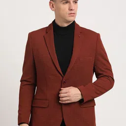 Turtle Men Self Design Single-Breasted Casual Blazer-17