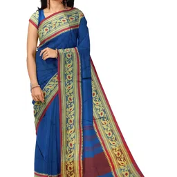 Saree star Woven Design Pure Cotton Taant Sarees With Blouse-picture-12