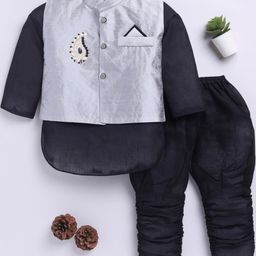 Covetus Kids-Boys Black Kurta Sets-image-112